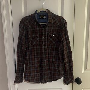 Plaid Flannel Button-Up Shirt